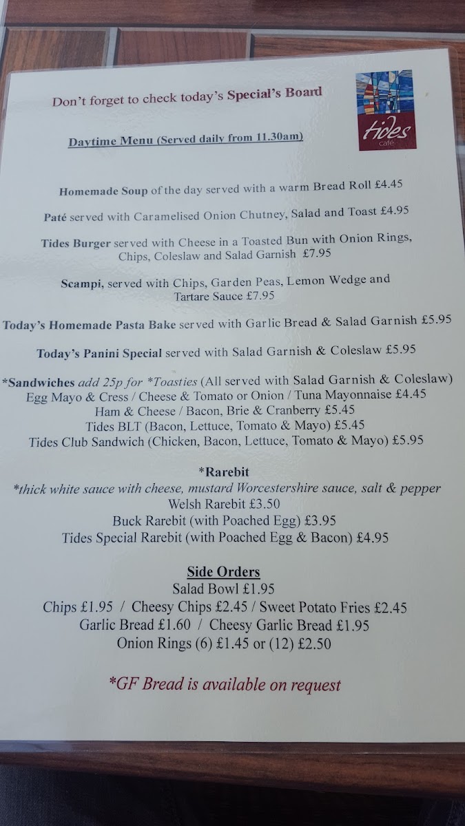 Menu Tides Cafe Bistro-4